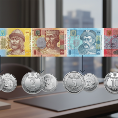 Банкноти 1, 2, 5 та 10 гривень