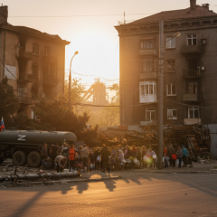Пустой город на оккупированной территории