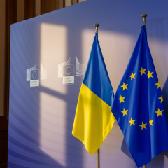Флаги Европейского Союза и Украины