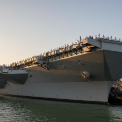 Атомний авіаносець USS Gerald R Ford у Середземному морі