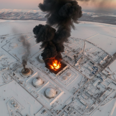 Fire at 'Kaleykino' station: drone attack aftermath