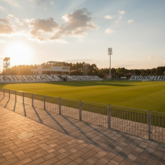 Krivorizhskyi Stadium during reconstruction