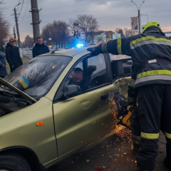 Спасатели деблокируют водителя и пассажирку