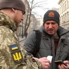 Проверка документов военными на улице
