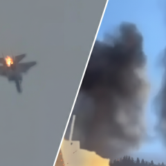 Военный самолет F-15, разбившийся в Кувейте