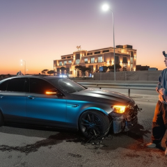 Львовский блогер прикрепляет человека к крыше и врезается в Mercedes