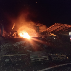 Зруйноване зерносховище на Чернігівщині