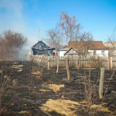 Горіння сухостою на городі: будівля та земля вогнем знищені