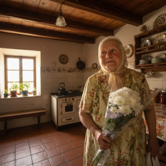 91-летняя жительница Волыни Валентина Ксьондзик на колхозе