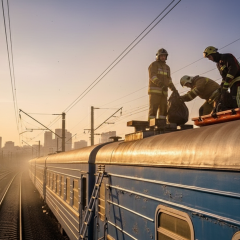 ДТП на даху потяга в Києві