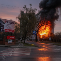 Безпілотник атакує житловий будинок в Обухові