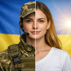 Женщина работает за компьютером в офисе