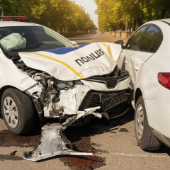 Поліцейське авто в аварії, поранених немає