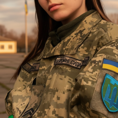 Женщина-военнослужащий демонстрирует свои навыки