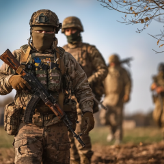 Soldiers discussing choice of place of service
