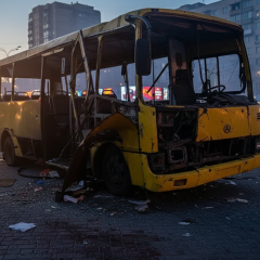 Автобус после атаки на Никопольщине