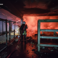 Пожар на территории порта в Одессе