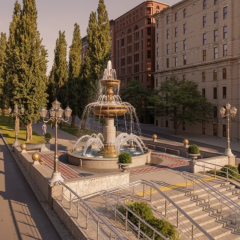Модель фонтана на месте Ленина