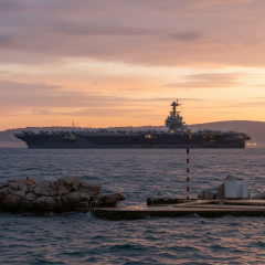 Авианосец США в море