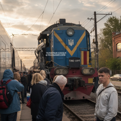 Damaged wagons after collision in Vinnytsia region