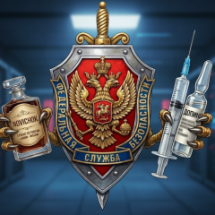 Логотип РУСАДА на фоні ФСБ