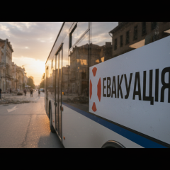 Евакуація людей під обстрілами у місті