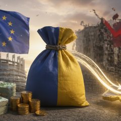 Подпись графика о кредите ЕС для Украины