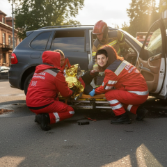 Авария Porsche в Киеве: спасатели освободили пассажирку