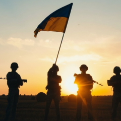 Військовий з голосувальним бюлетенем у руках