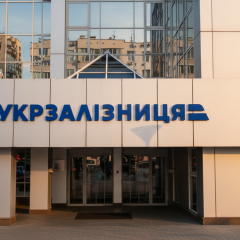 Деньги и логотип Укрзалізницы