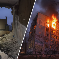 Пошкоджені будинки та порт в Одесі