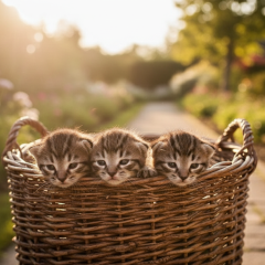 Кошка с котятами на Харьковщине