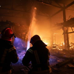 Пожар на газовой станции в Полтавщине