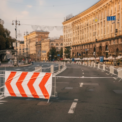 Ремонт дороги на Хрещатике в Киеве