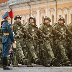 Військова техніка на марші в місті