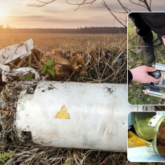 Radioactive uranium on fragments of Russian drone