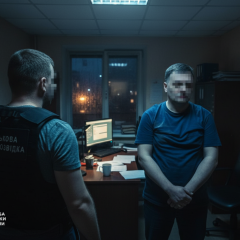Агент СБУ проводит задержание IT-специалиста