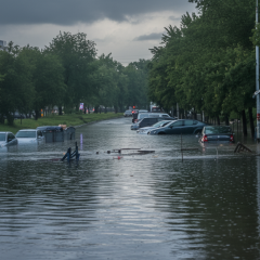 Powerful flood in the capital