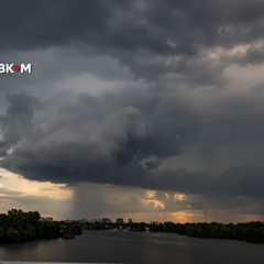 Stormy sky with hail in Ukraine