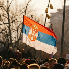 Массовые протесты студентов в Сербии