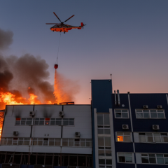 Fire on 10,000 square meters