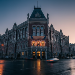 Ночной атака РФ на здание Нацбанку