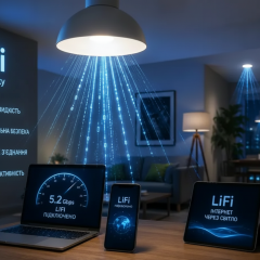 Лампочка с символом LiFi