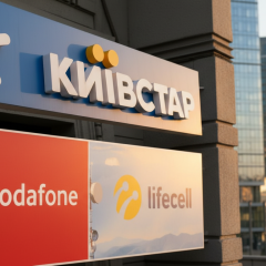 Логотипы Киевстар, lifecell и Vodafone
