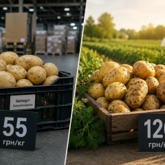 Украинский молодой картофель на поле