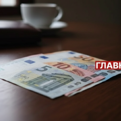 Флаг ЕС и фон с деньгами