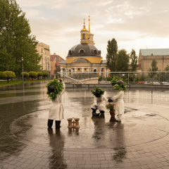 Основатели Киева в трипольских костюмах