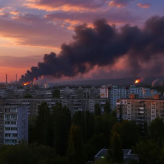 Пожежа нафтопереробного заводу в Саратові