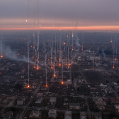 Russian troops bombing Konstantinivka