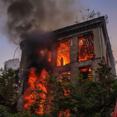 Пожежа в будівлі Києва